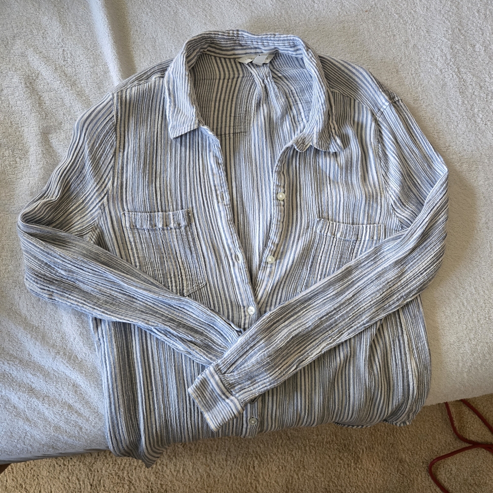 Lucky Brand Blue and White Striped Shirt